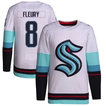 Men's Cale Fleury Seattle Kraken Away Primegreen Jersey - White Authentic