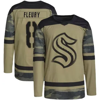 Men's Cale Fleury Seattle Kraken Military Appreciation Practice Jersey - Camo Authentic