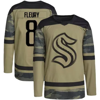 Men's Cale Fleury Seattle Kraken Military Appreciation Team Practice Jersey - Camo Authentic